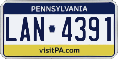PA license plate LAN4391
