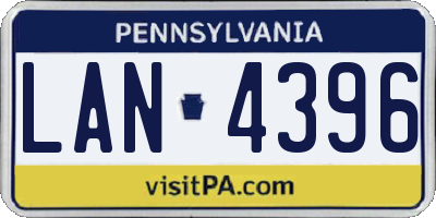 PA license plate LAN4396