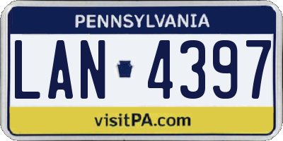PA license plate LAN4397