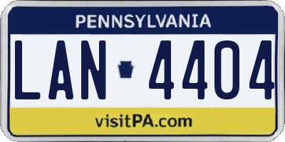 PA license plate LAN4404