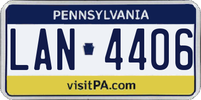 PA license plate LAN4406
