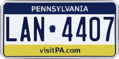 PA license plate LAN4407