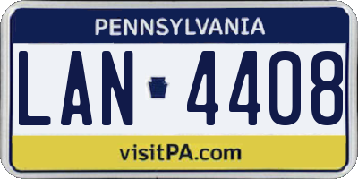 PA license plate LAN4408