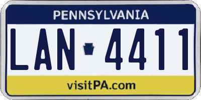 PA license plate LAN4411