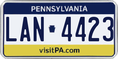 PA license plate LAN4423