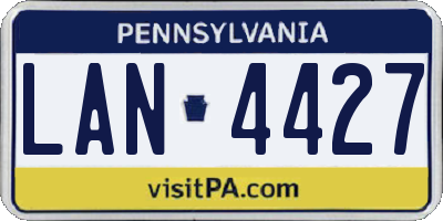 PA license plate LAN4427