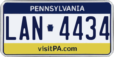 PA license plate LAN4434