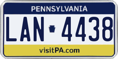 PA license plate LAN4438