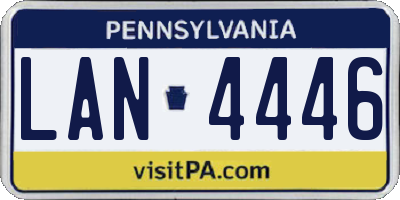 PA license plate LAN4446