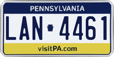 PA license plate LAN4461