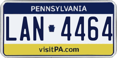 PA license plate LAN4464