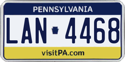 PA license plate LAN4468