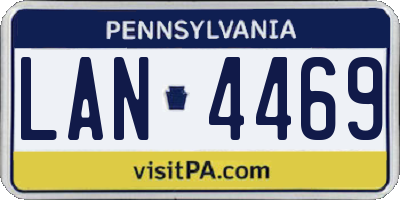 PA license plate LAN4469