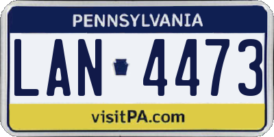 PA license plate LAN4473