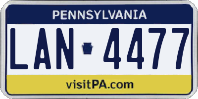 PA license plate LAN4477
