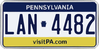 PA license plate LAN4482