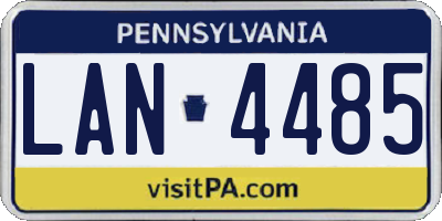 PA license plate LAN4485