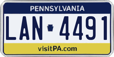 PA license plate LAN4491