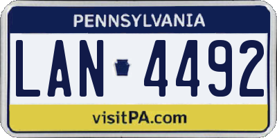 PA license plate LAN4492