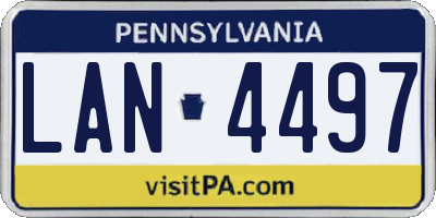 PA license plate LAN4497