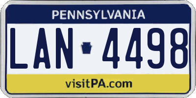 PA license plate LAN4498