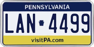PA license plate LAN4499