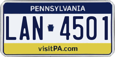 PA license plate LAN4501