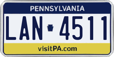 PA license plate LAN4511