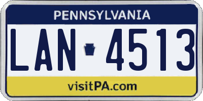 PA license plate LAN4513