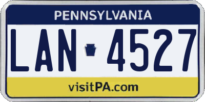 PA license plate LAN4527