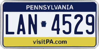 PA license plate LAN4529