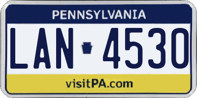 PA license plate LAN4530