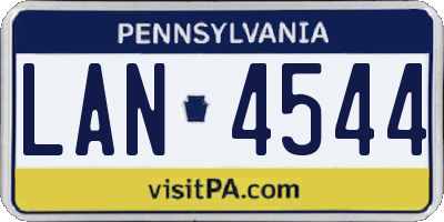 PA license plate LAN4544