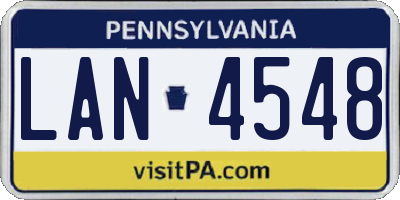 PA license plate LAN4548