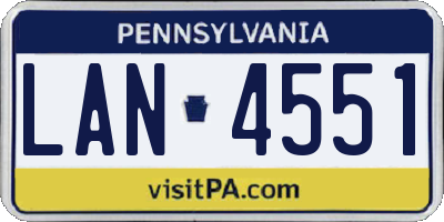 PA license plate LAN4551