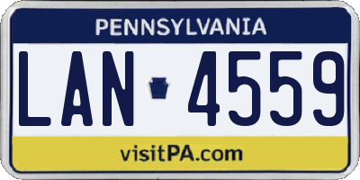 PA license plate LAN4559