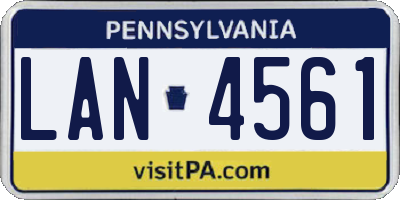PA license plate LAN4561