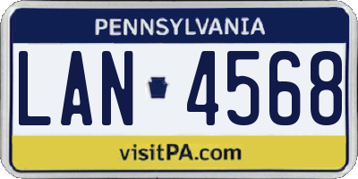 PA license plate LAN4568