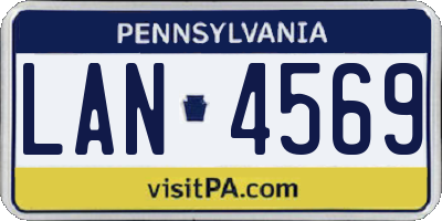PA license plate LAN4569