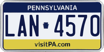 PA license plate LAN4570