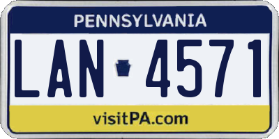 PA license plate LAN4571