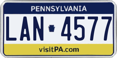 PA license plate LAN4577