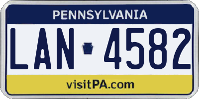 PA license plate LAN4582