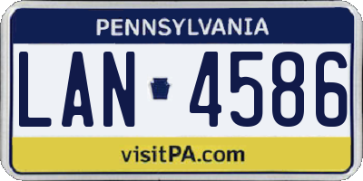 PA license plate LAN4586