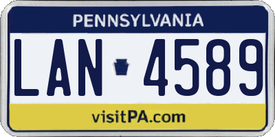 PA license plate LAN4589