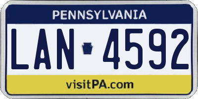 PA license plate LAN4592