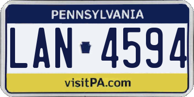 PA license plate LAN4594