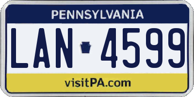 PA license plate LAN4599