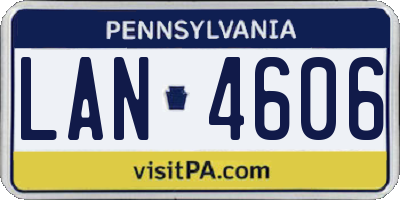 PA license plate LAN4606