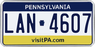 PA license plate LAN4607